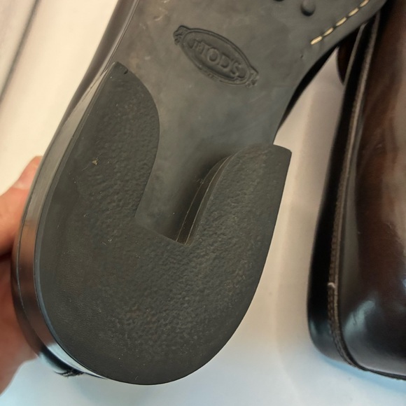 TOD’S Women's Chocolate Brown Patent Leather Penny Loafers US 9 - Picture 7 of 10